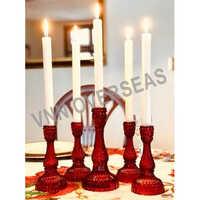 Red Glass Candle Stand